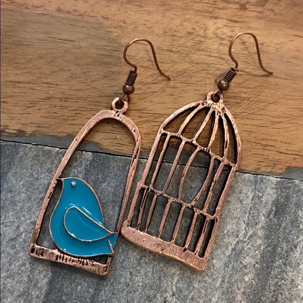 Bird and Cage earrings‎